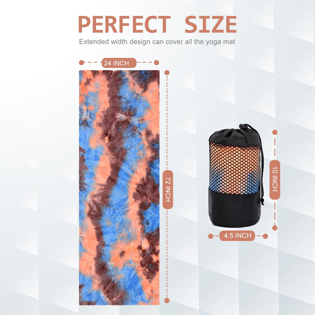 Non Slip Hot Yoga Mat Towel with Grip Dots, 72" x 24"