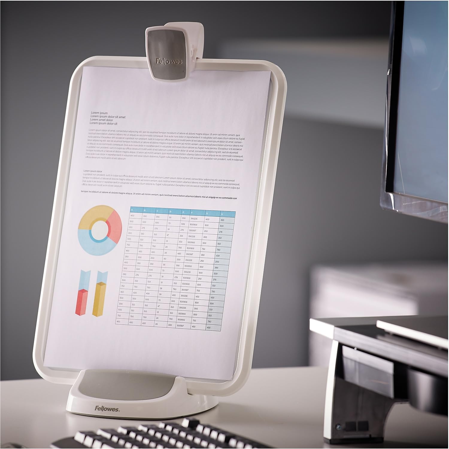Series Document Lift/Holder, White/Gray