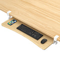 Large Keyboard Tray Under Desk Pull Out with C Clamp Mount, Keyboard & Mouse Tray, 34 (38 Including Clamps) x 11.8 inch Slide-Out Platform Computer Drawer for Typing, Light Wood,