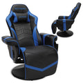 900 Console Gaming Recliner with Footrest and Lumbar Support - Comfortable Ergonomic Gaming Chair with Headrest, No Wheels, Reclining, Heavy Duty, Racing Style Video Game Chairs - Blue