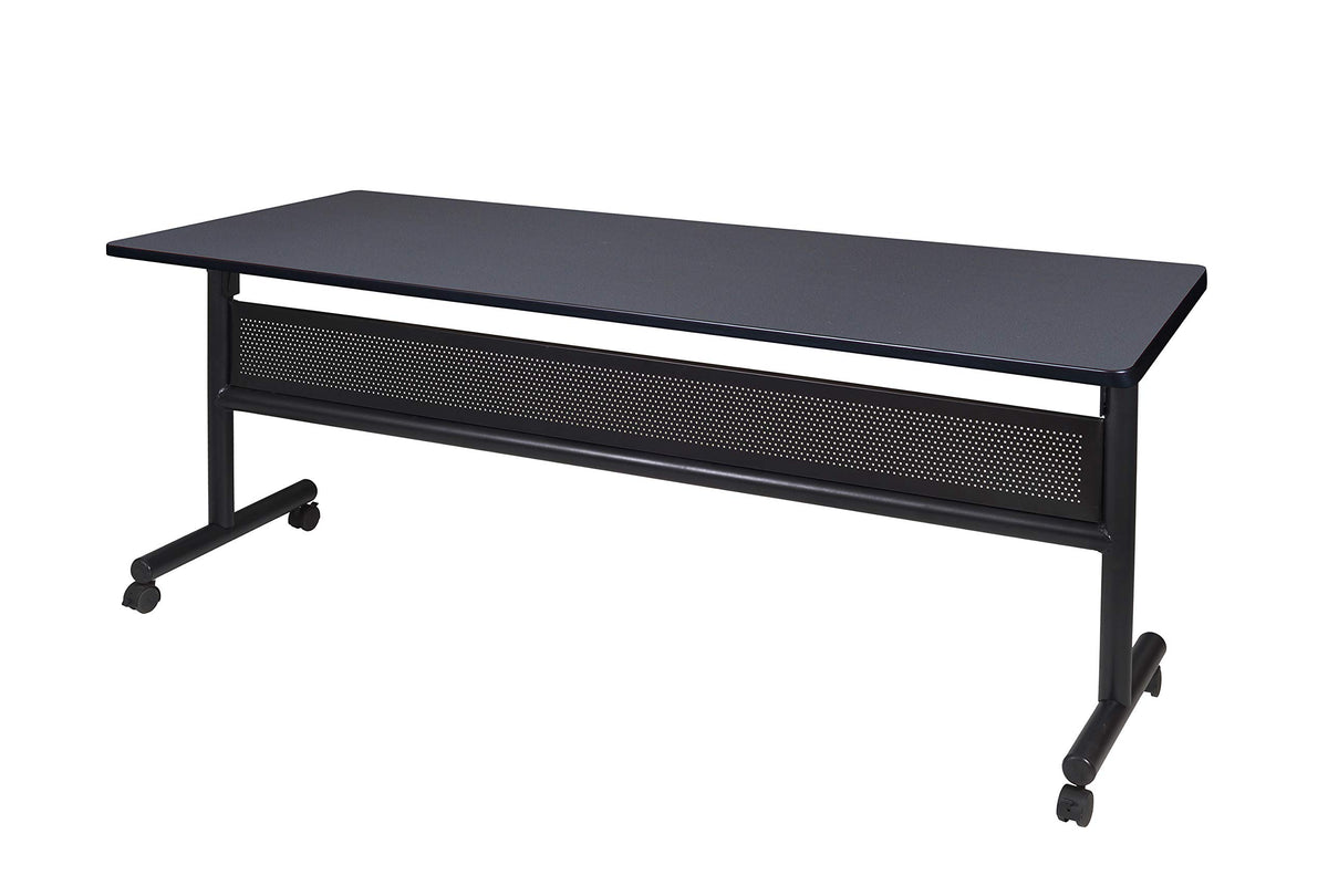 Kobe 72 x 24 in. Flip-Top Training Nesting Table with Modesty Panel- Grey