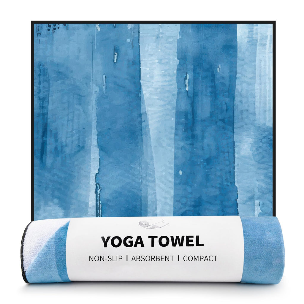 Non Slip Hot Yoga Towel, 70"x26", Blue Tie Dye