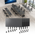 Folding Conference Table with Wheels, Flip-Top, 47.2in, 6 Pack, Black
