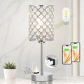 Sliver Crystal Table Lamp with Touch Control, Bedside Lamp for Nightstand