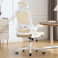 Ergonomic Office Chair, 400 LBS Computer Chairs with Adjustable Lumbar Support, Breathable Mesh Desk Chair Ergonomic with Thickened Cushion, Comfy Home Office Desk Chair (Buff Beige)