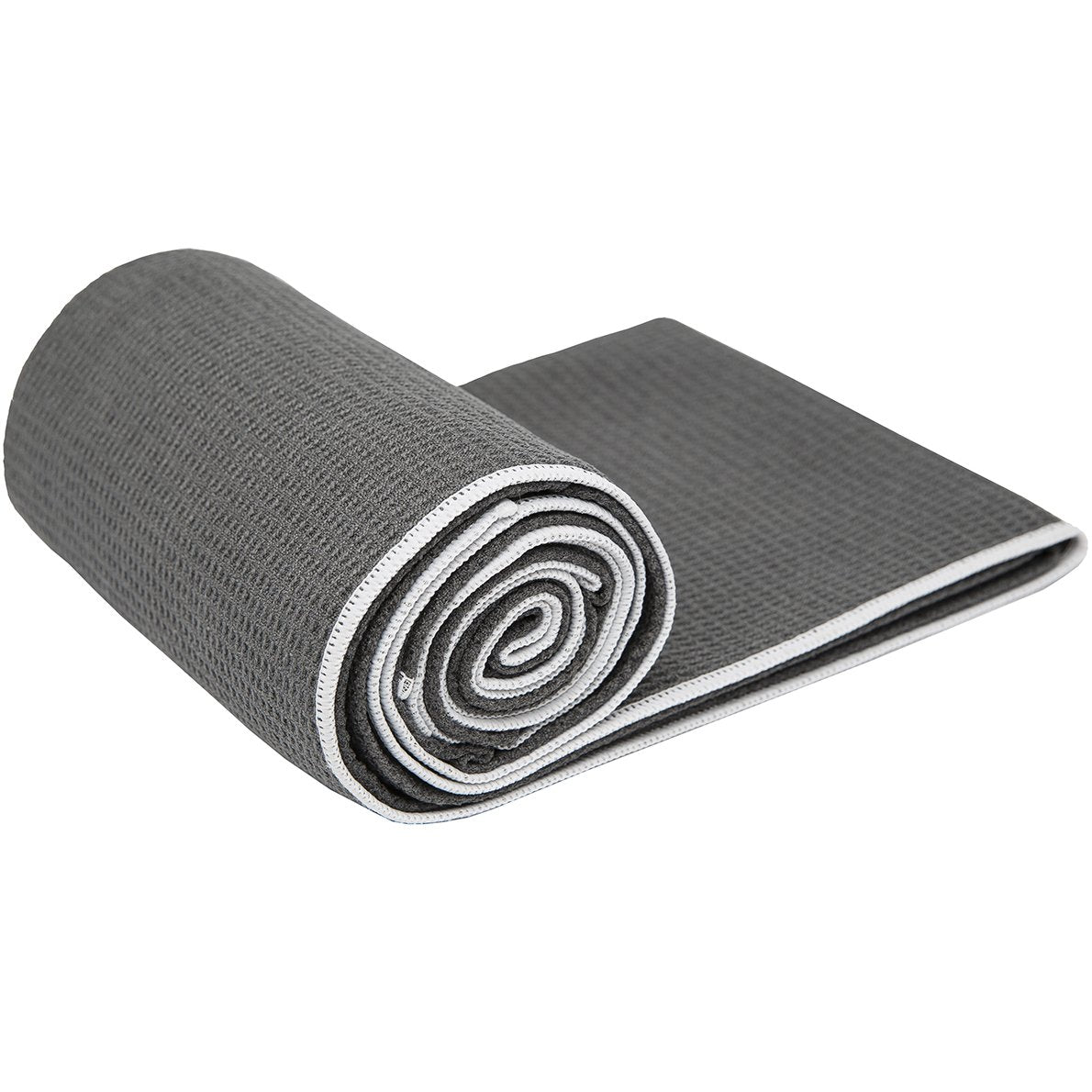Stickyfiber Hot Yoga Towel - Silicone Backed Yoga Mat-Sized, Absorbent, Non-Slip, 24" x 72" Bikram, Gym, and Pilates - (Gray, Standard)