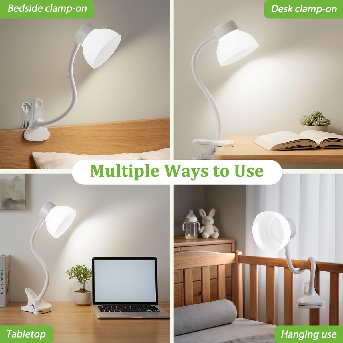 Desk Lamps for Home Office,Small LED Reading Lamp,5000K Eye-Care Desk Light
