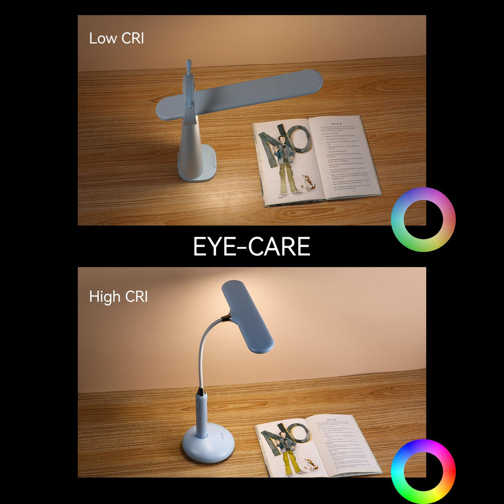 Wireless LED Desk Lamp 6778B - Touch Control, 2700-7000K Adjustable Color Temperature, 700 Lumens, 360° Gooseneck, USB-C Charging, 2.5 Hours Wireless Use, Eye-Caring Light (Blue)