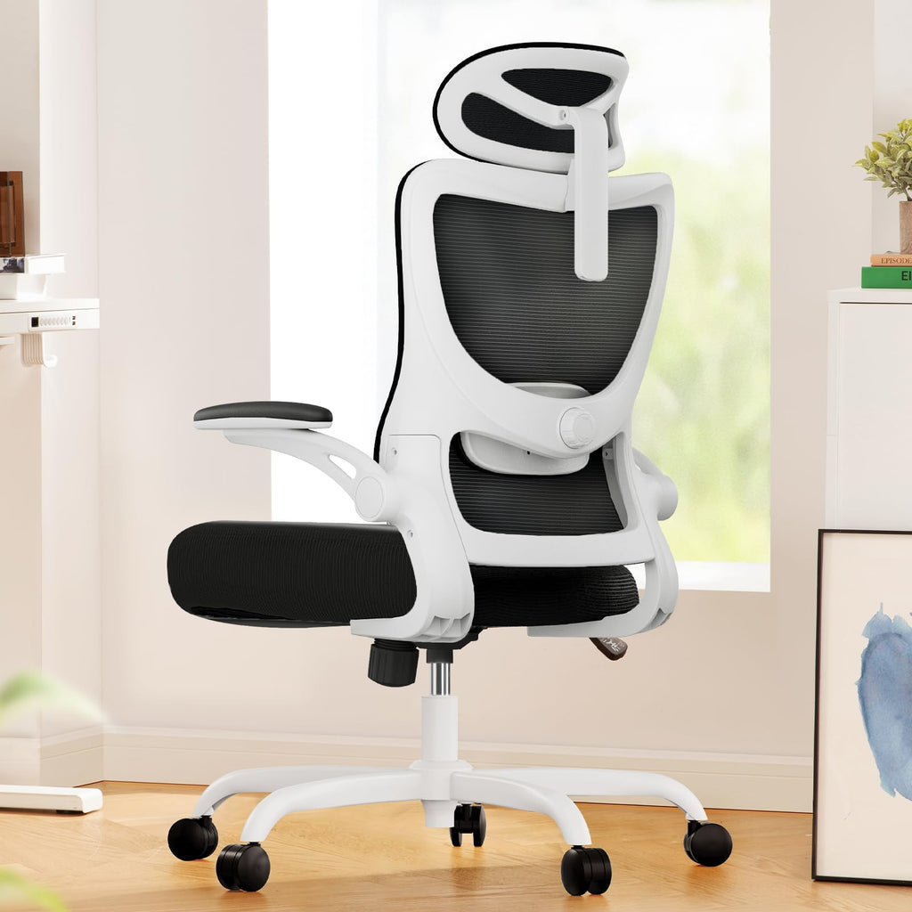 Ergonomic Office Chair: Office Desk Chair with High Back Mesh and Adjustable Lumbar Support Rolling Work Swivel Task Chairs with Wheel 3D Armrests and Headrest