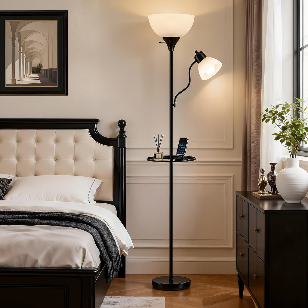 72" Floor Lamp with Table, Adjustable Reading Lights,Torchiere Floor Lamps