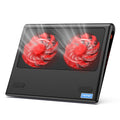 Laptop Cooling Pad - 12"-15.6" Laptops Cooler, Powerful Cooler and Ultra Quiet for Gaming Laptops Pad, 2 Wind Speed Adjustable, USB A & C Powered Cooler Stand with Laptop Fan LED (Red)