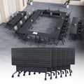 Folding Conference Table with Wheels, Flip-Top, 47.2in, 6 Pack, Ebony