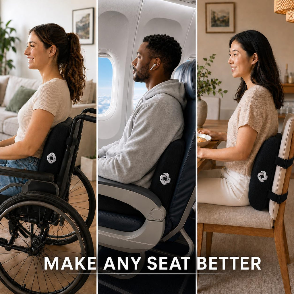 Lumbar Support Pillow for Office Chair, Lower Back Support for Car, Back Pillow Desk Chair Cushion with Memory Foam, Improved Posture Backrest