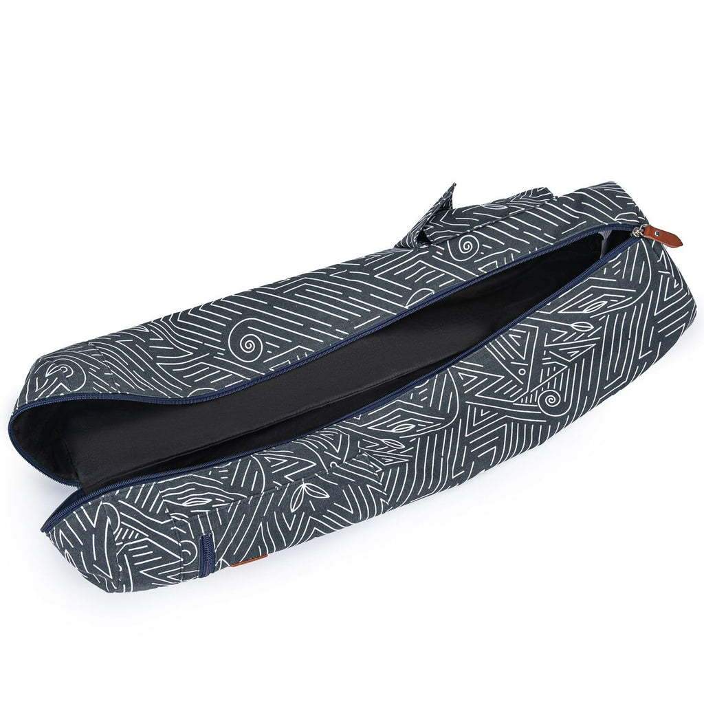 Yoga Mat Bag for Women & Men, Full-Zip Canvas Pilates Bag with Pockets