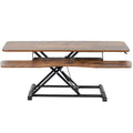 48 inch Desk Converter, K Series, Height Adjustable Sit to Stand Riser, Dual Monitor and Laptop Workstation with Wide Keyboard Tray, Rustic Vintage Brown Top, Black Frame, DESK-V048KN