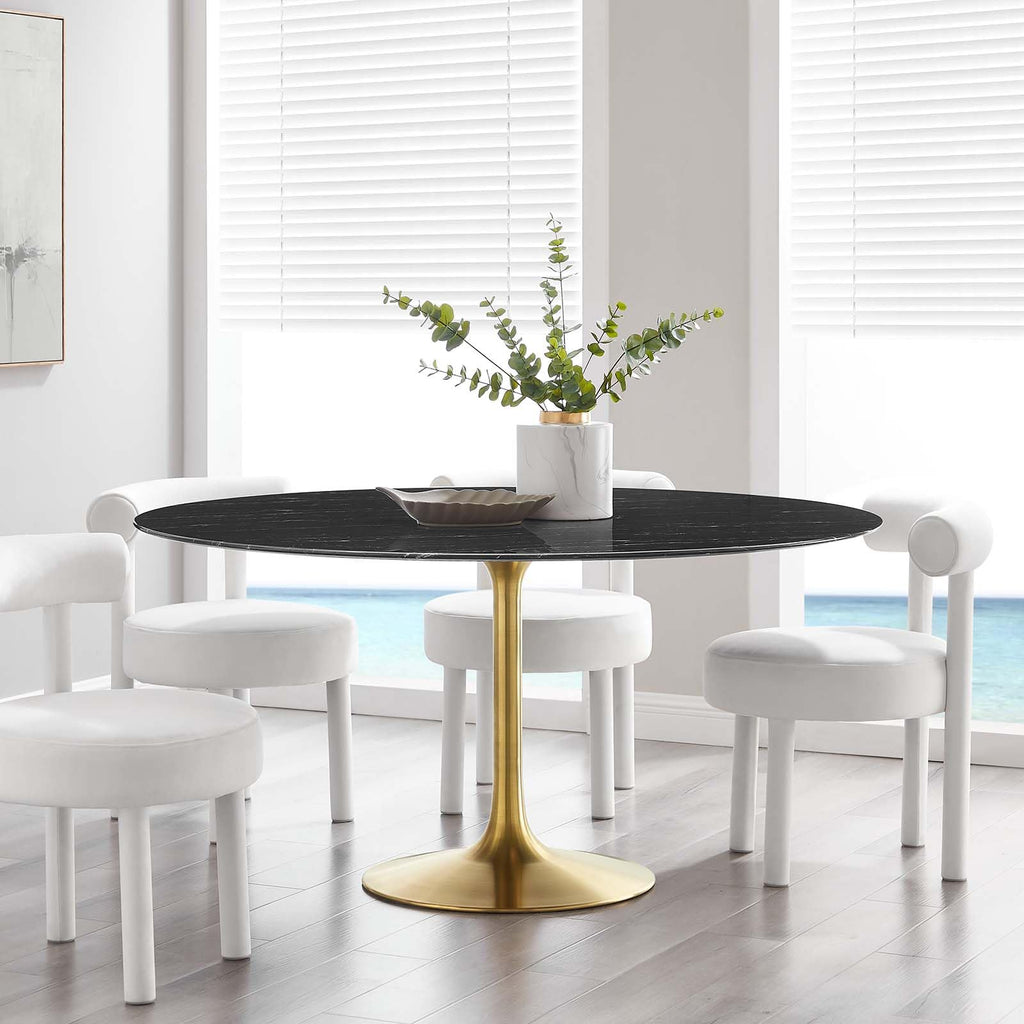 Modway Lippa Dining Table, 60", Gold Black