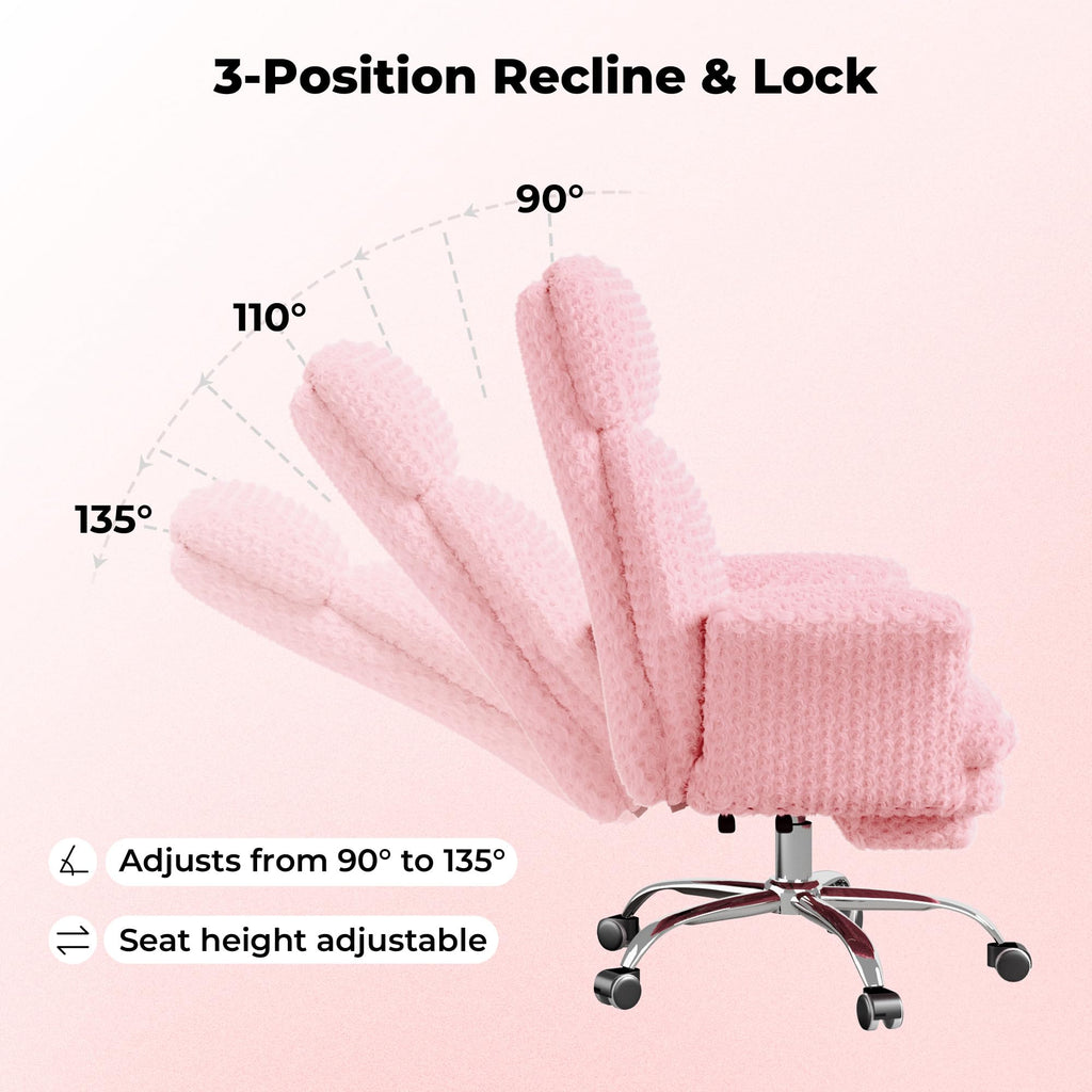 Big and Tall Office Chair, Flip Armrests for Pets & Cross Legged Sitting, Executive Ergonomic Computer Gaming Chair with Foot Rest, Rose Velvet Pink Wide Seat Reclining Desk Chair