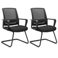 2 Pack, Office Guest Chair with Lumbar Support and Mid Back Mesh Space Air Grid Series for Reception Conference Room