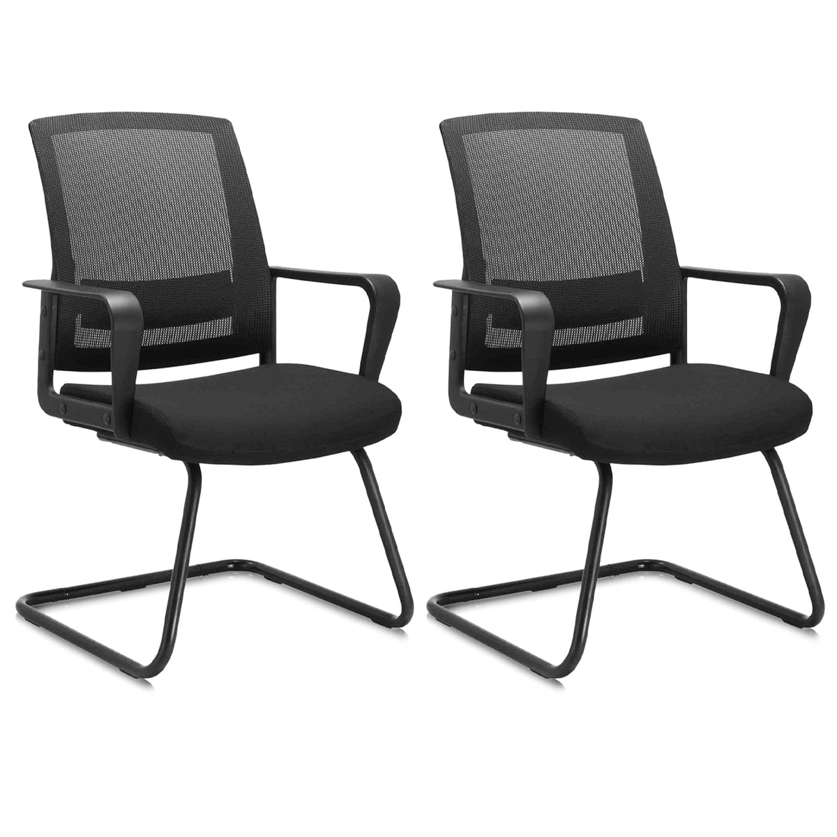 2 Pack, Office Guest Chair with Lumbar Support and Mid Back Mesh Space Air Grid Series for Reception Conference Room