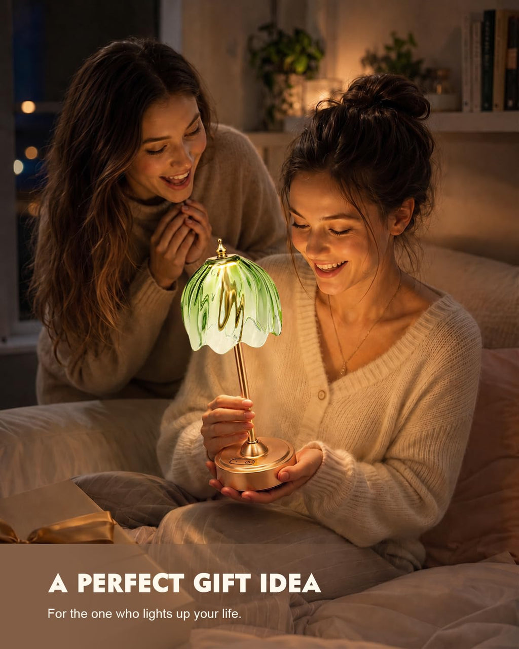 Cordless Flower Table Lamp, 5200mAh Small Rechargeable Touch Lamp