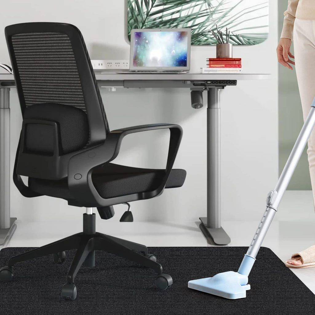 Office Chair Mat for Hardwood Floor,Office Computer Gaming Chair Mat for Tile Floor,Large Floor Protector Rug,Anti-Slip,Easy to Clean,Pure Black(48"x36")