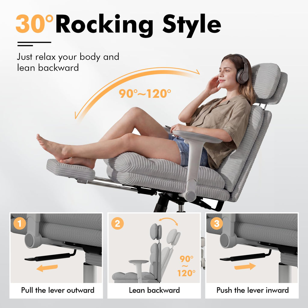 Criss Cross Legged Office Chair with Flip-up Arms, Footrest, G800 Plus