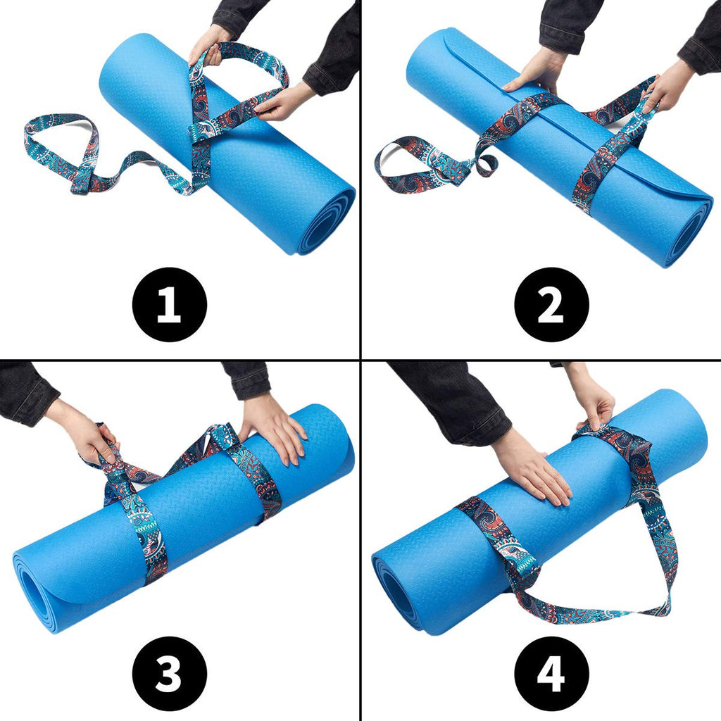 Yoga Mat Strap, Adjustable Durable Yoga Mat Carrier & Stretching Strap, 5.9feet, Multiple Color Choices (Black,5.9feet)