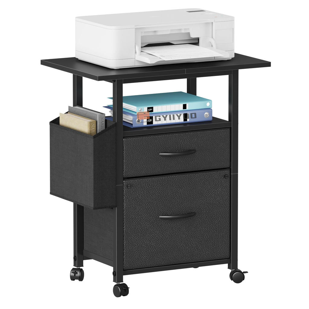 2 Drawer File Cabinet 24''W, Mobile Filing Cabinet, Printer Stand