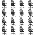 Desk Chairs with Wheels, Ergonomic Mesh Back Home Office Chair with Headrest, Adjustable Lumbar Support Swivel Rolling Computer Chairs Flip Up Arms for Conference Meeting Room, Black, 16PK