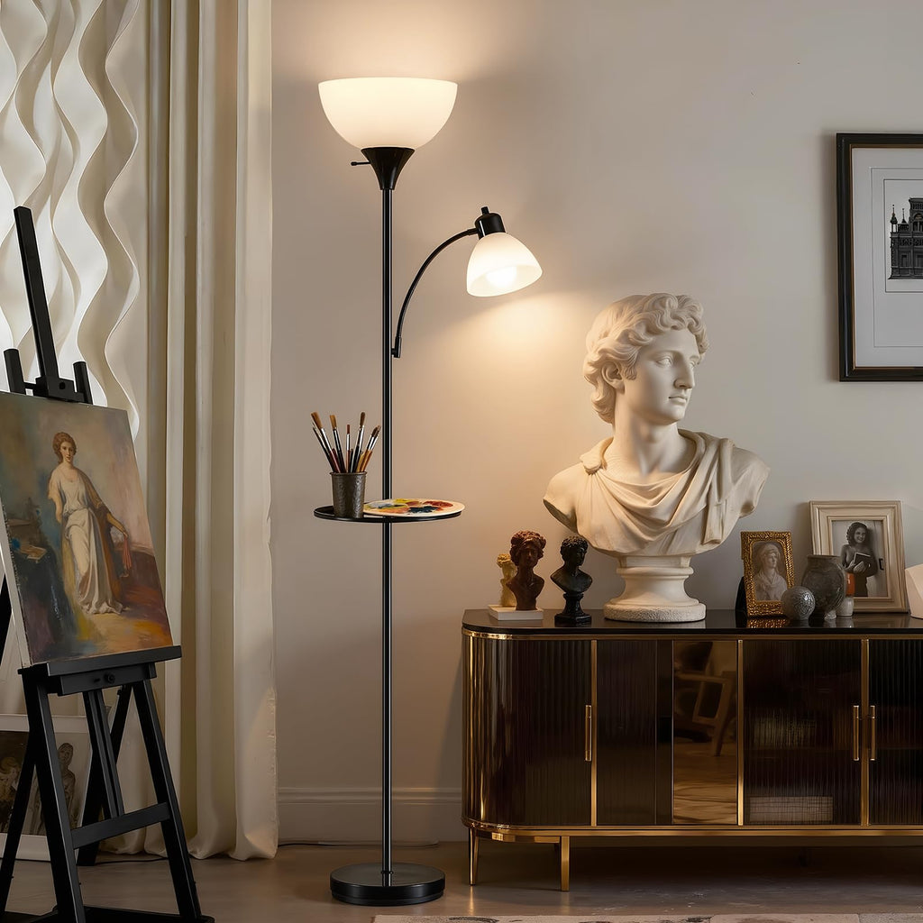 72" Floor Lamp with Table, Adjustable Reading Lights,Torchiere Floor Lamps