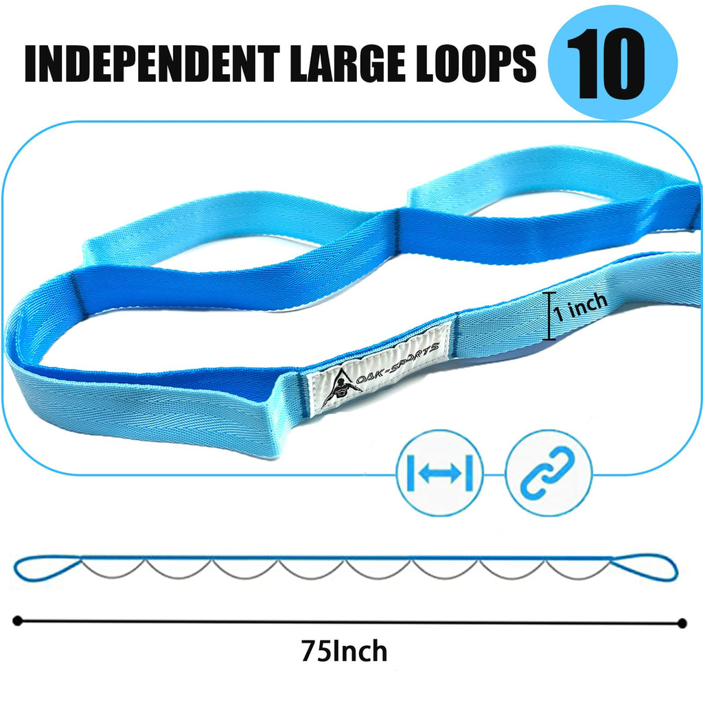 Stretching Strap Yoga Strap with Loops for Physical Therapy, Non-Elastic