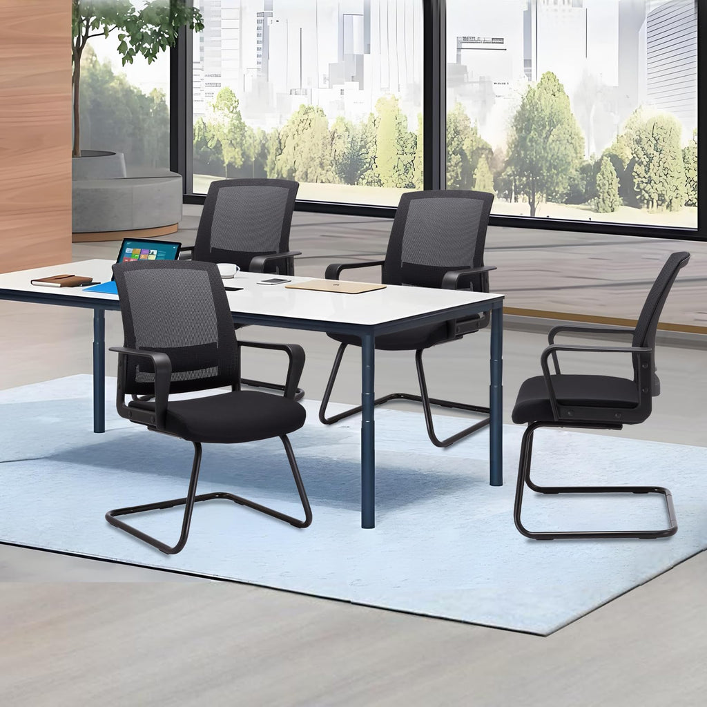 Office Guest Chair with Lumbar Support and Mid Back Mesh Space Air Grid Series for Reception Conference Room