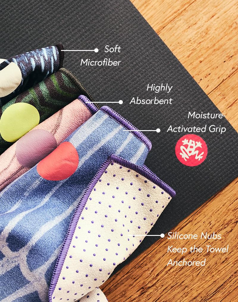 Yogitoes Hot Yoga Mat Towel - 71" | Moisture Activated Grip | Patented Silicone Nubs | Highly Absorbent, Durable & Easy Care | Made from Recycled Materials | 71 x 24 Inches | Chakra Residence
