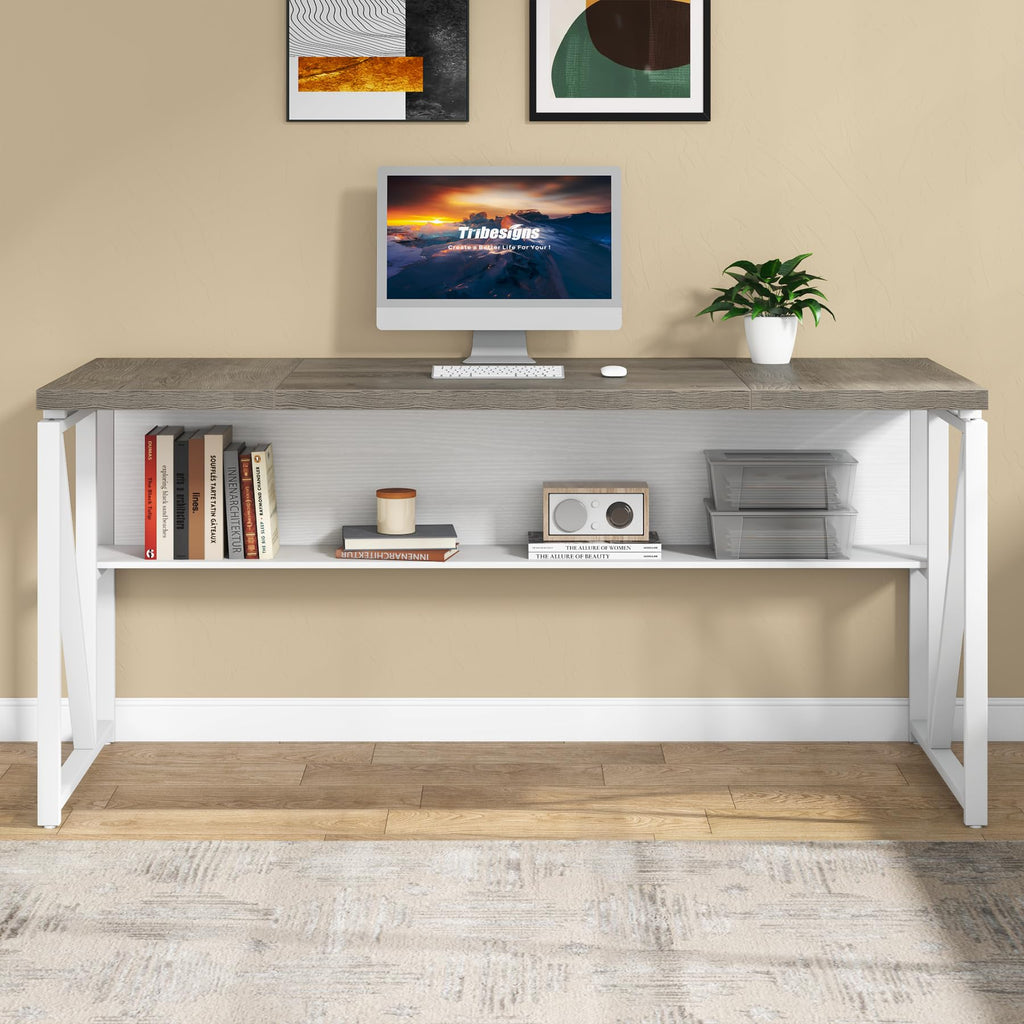 63" Executive Computer Desk and lateral File Cabinet, 2 Piece Home Office Furniture with Drawers for Hanging File, Doors with Locks (Dark Oak, 63-inches)