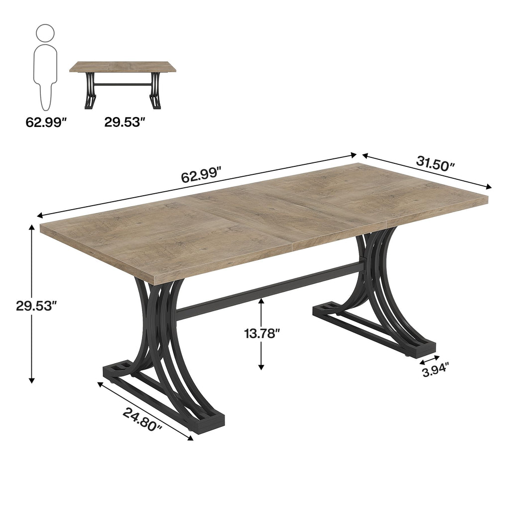 5FT Small Conference Table for 4 to 6, Modern Meeting Table with Strong Metal Frame for Office Meeting Conference Room