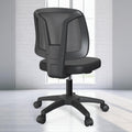 Armless Office Desk Chair No Arms with Back Support Rolling Wheels for Home Study office Work