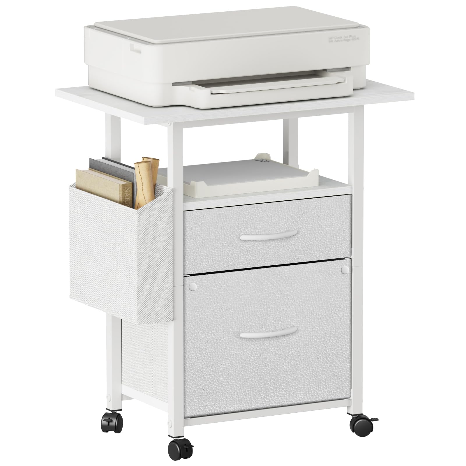 2 Drawer File Cabinet 24''W, Mobile Filing Cabinet, Printer Stand