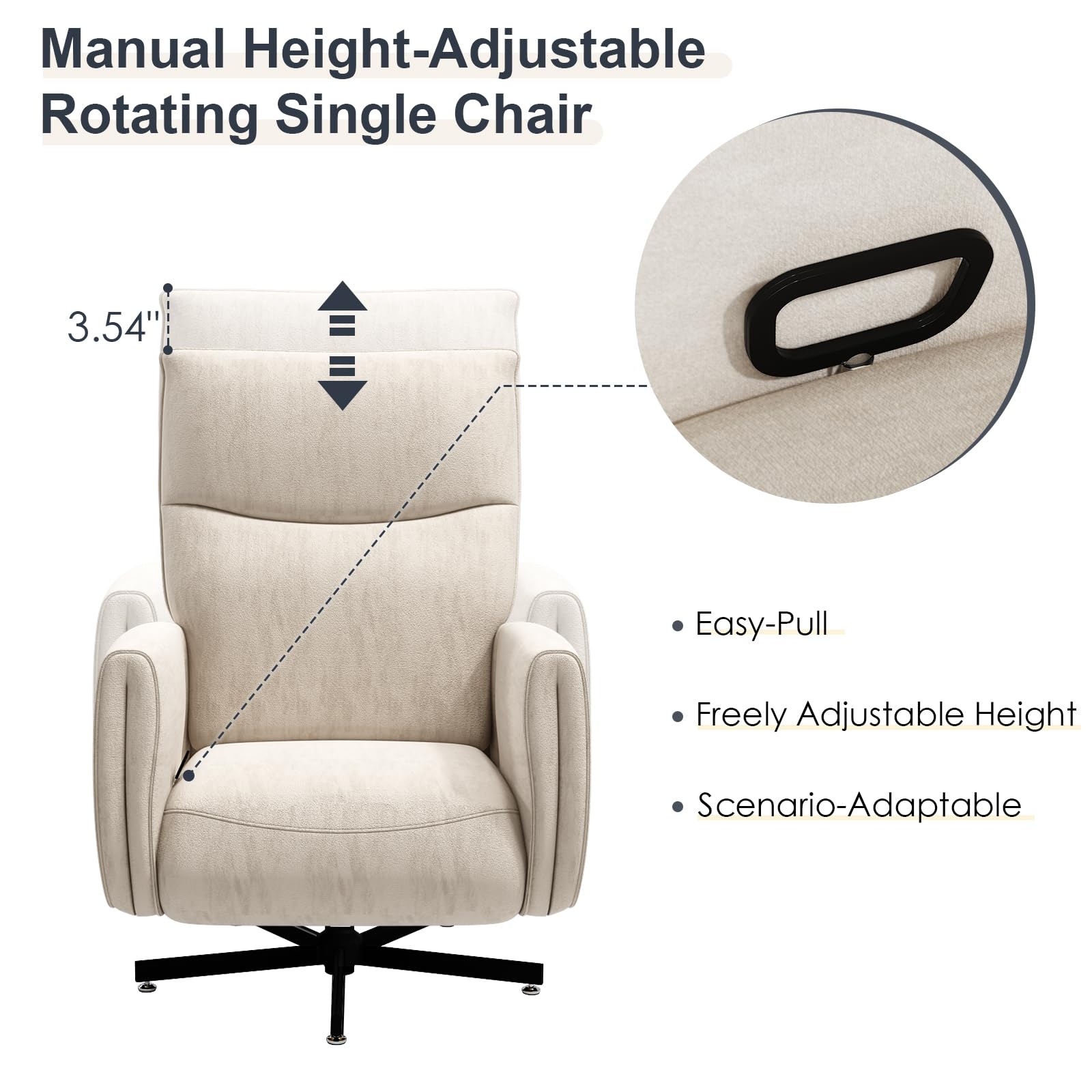 Power Reclining Adjustable Swivel Chair, Ergonomic Executive Office Chair, 90°-125° Tilt, Velvet Upholstery, Built-in USB Charger, 360° Rotation & Height Adjustment, Modern Desk Chair for Home Office