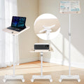 Rolling Book Stand with Wheels for Reading, Floor Standing Book Holder with Page Clips, 19"–51" Height Adjustable, Sturdy Podium Stand for Reading, Bible, Laptop, Cookbooks, or Projector