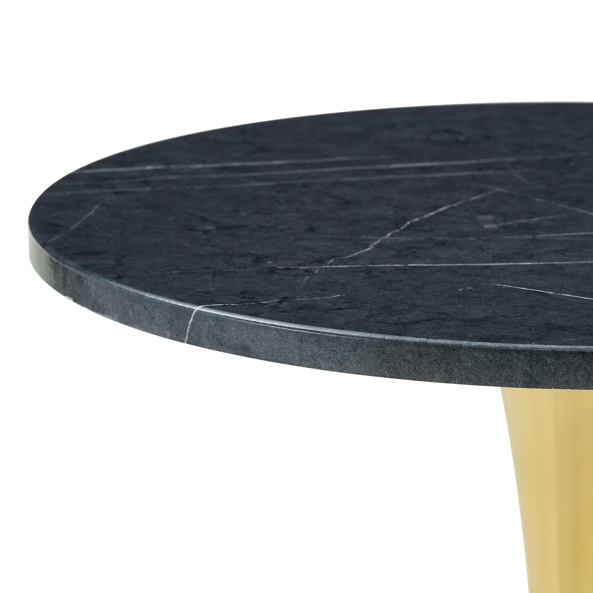 Round Dining Table, 23.6" Circle Tulip Table with Thickened Tabletop & Metal Pedestal, Mid Century Modern Bistro Table for Kitchen, Small Places, Living Room
