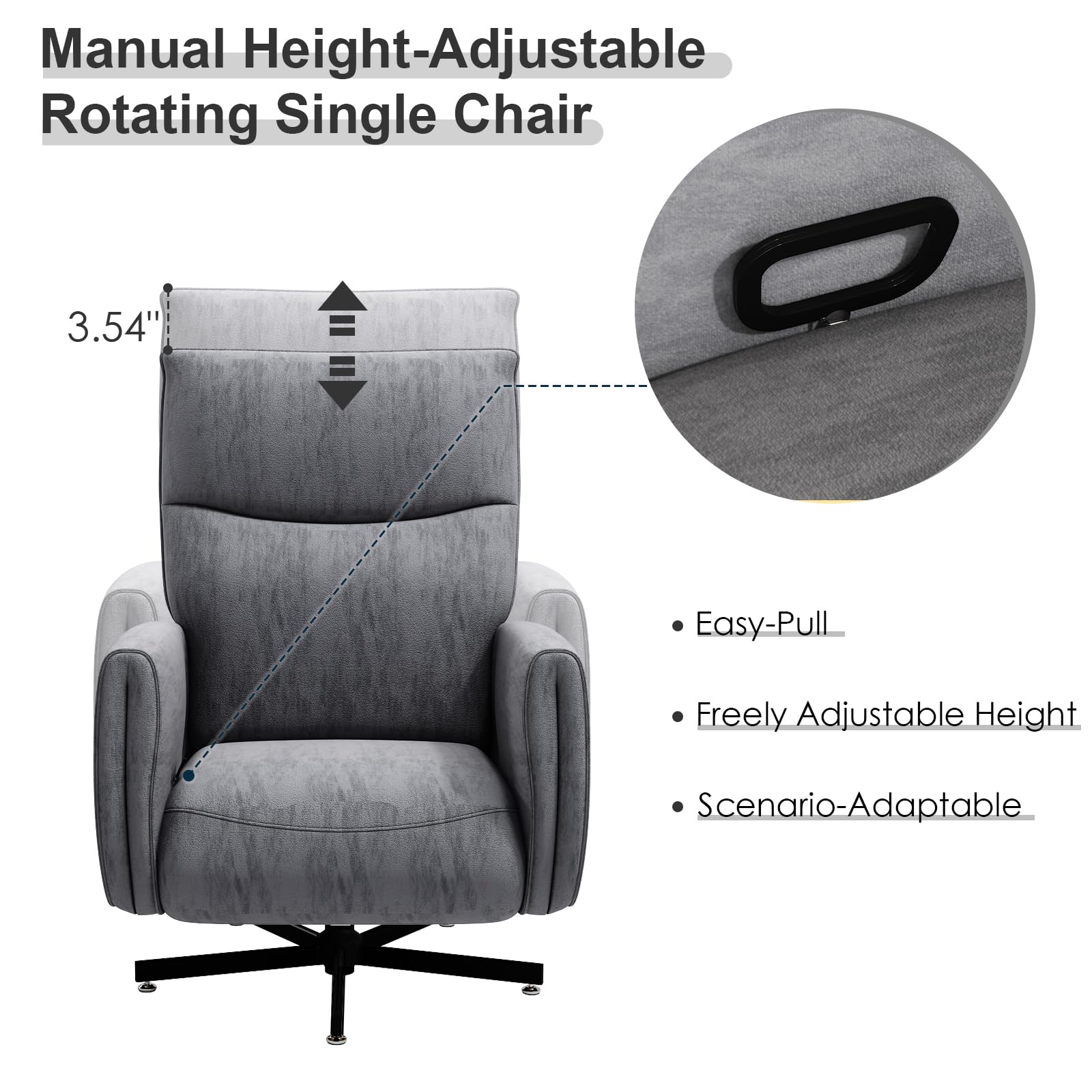 Power Reclining Adjustable Swivel Chair, Ergonomic Executive Office Chair, 90°-125° Tilt, Velvet Upholstery, Built-in USB Charger, 360° Rotation & Height Adjustment, Modern Desk Chair for Home Office