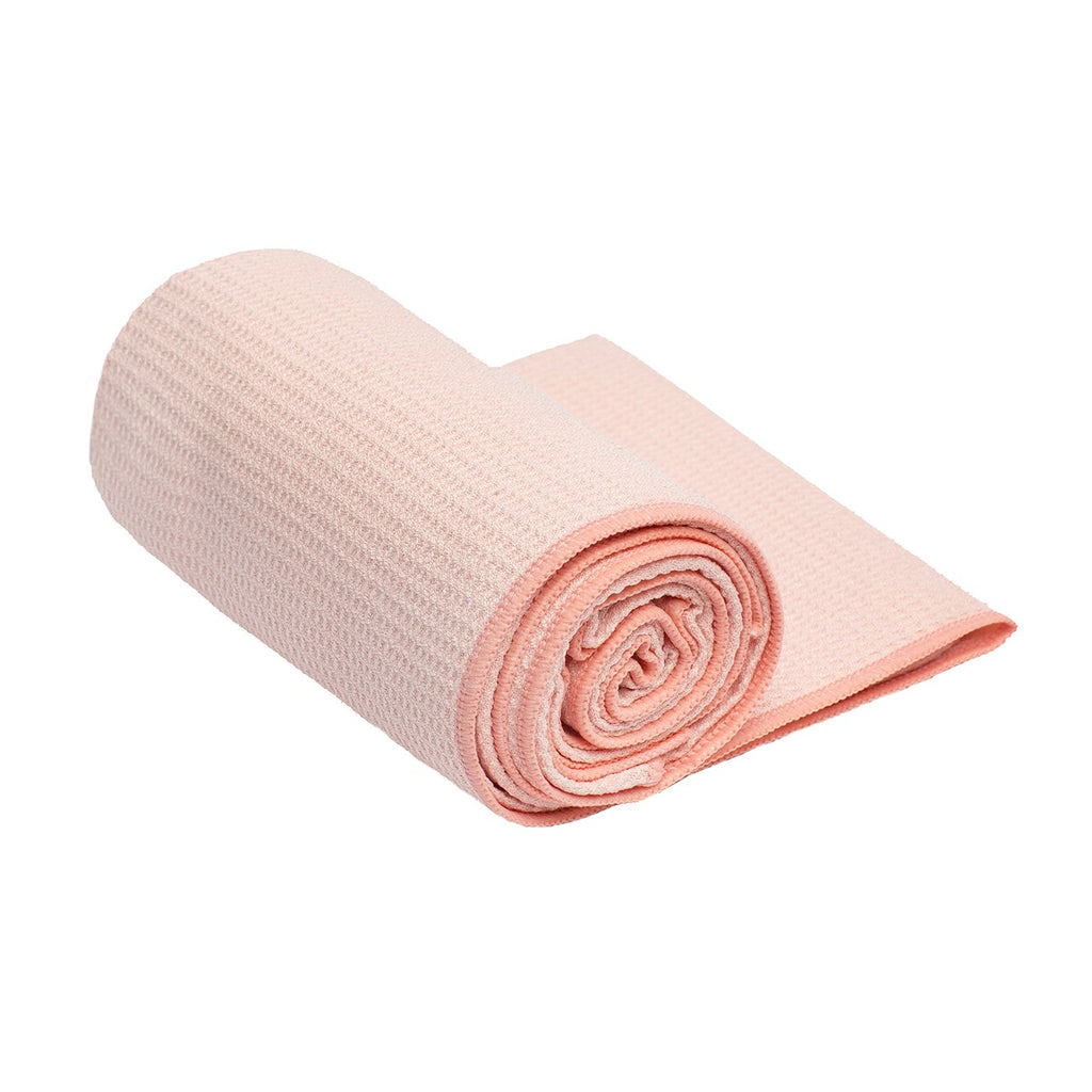 Stickyfiber Hot Yoga Towel - Silicone Backed Yoga Mat-Sized, Absorbent, Non-Slip, 24" x 72" Bikram, Gym, and Pilates (Sakura-Pink, Standard)