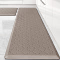 Mat [2 PCS] Cushioned Anti-Fatigue Floor Mat, Waterproof Non-Skid Kitchen Mats and Rugs, Ergonomic Comfort Foam Kitchen Rugs, Standing Mat for Floor,Office, Sink(Khaki,17.3"x28"+17.3"x60")