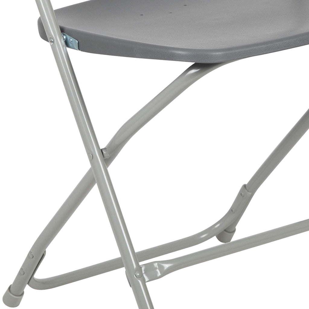 Hercules Series Plastic Folding Chair - Grey - 650LB Weight Capacity Comfortable Event Chair - Lightweight Folding Chair