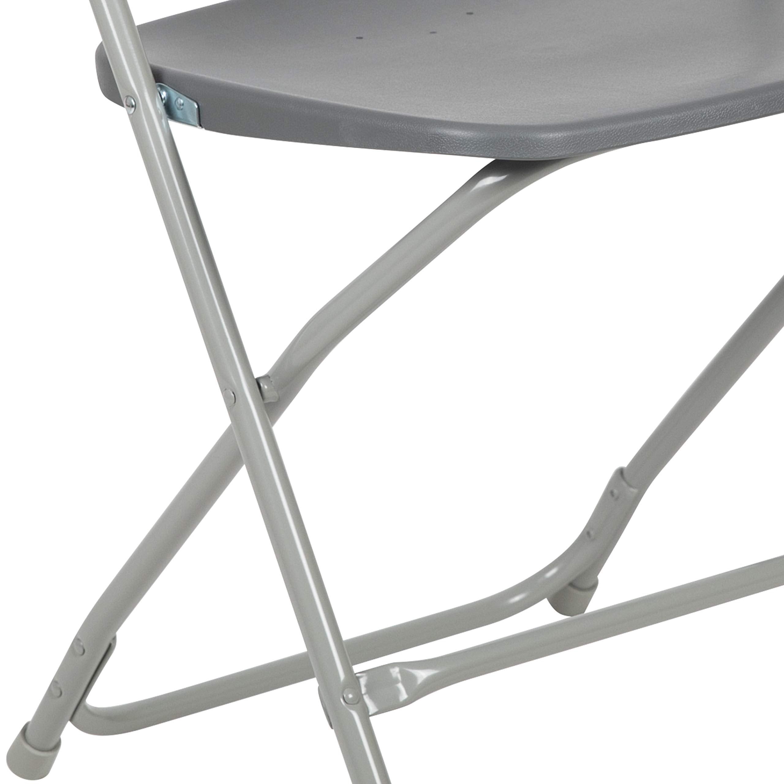 Hercules Series Plastic Folding Chair - Grey - 650LB Weight Capacity Comfortable Event Chair - Lightweight Folding Chair