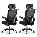 Ergonomic Mesh Office Chair,330LB Capacity High Back Desk Chair with Adjustable Lumbar Support, Adjustable Headrest & Flip-Up Arms,Breathable Computer Chair for Home Office,Work & Study,2pcs