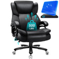 Indulgear 500lbs Big and Tall Office Chair with Gel Seat Cushion,Heavy Duty Office Chair for Heavy People, High Back Executive Computer Chair with Adjustable Lumbar Support, Dual Rubber Wheel