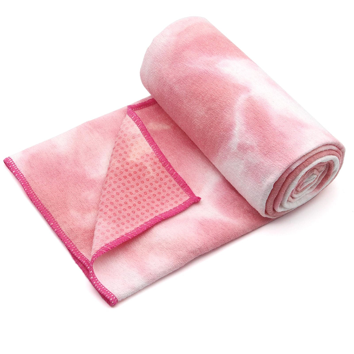 Yoga Towel,Hot Yoga Mat Towel with Grip Dots Sweat Absorbent Non-Slip for Hot Yoga, Pilates and Workout 24" x72", Red & White