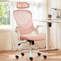 Home Office Managerial Executive Chair, High-Back Mesh with Adjustable Headrest, Flip-up Armrest Comfortable Lumbar Support, Comfy Arms for Bedroom,Study,Student
