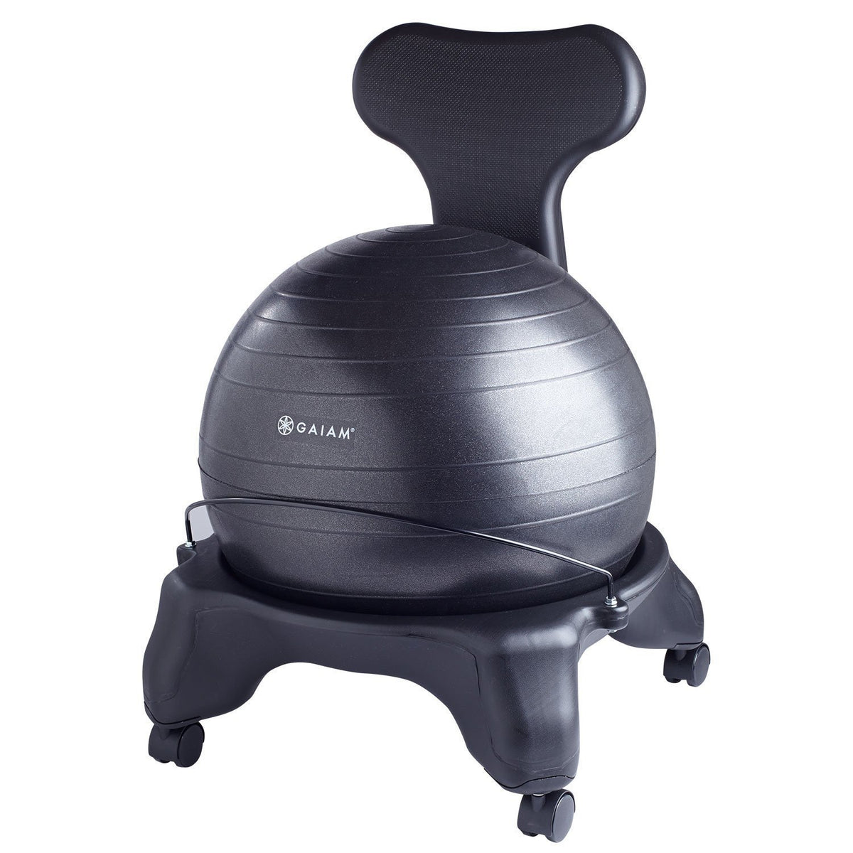 Classic Balance Ball Chair, Stability Seat (Black)